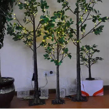 Simulacija Zelenih rastlin LED Breza Drevo z Listi Lučka ponoči, svetlobni okraski za dom usb razsvetljavo Festival Zaprtih Počitnice Pravljice