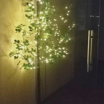 Simulacija Zelenih rastlin LED Breza Drevo z Listi Lučka ponoči, svetlobni okraski za dom usb razsvetljavo Festival Zaprtih Počitnice Pravljice