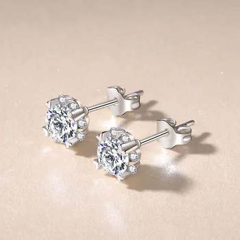 1.5 Karat Diamant Nakit S925 Sterling Srebro Stud Uhan za Ženske Aros Mujer Oreja Bizuteria Poročni Srebrna 925 Nakit
