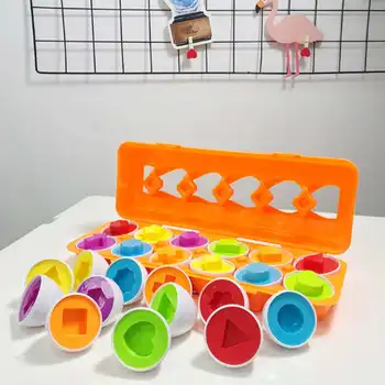 Montessori Učenje Matematike Igrače Pametne Jajca 3D Puzzle Igra Za Otroke Matematiko Igrače Mešane Oblike Jajca Barva Oblika Ujemanje Jajce