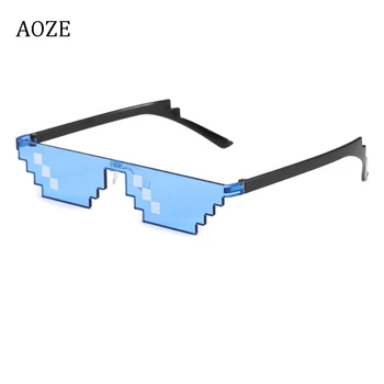 2020 Vroče prodajo klasičnih thug life ravna sončna očala pravokotnik človek mozaik pixel sončna očala za žensko lunette de soleil