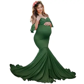 Novo Mercerized Bombaž Maxi Obleke Asimetrija Obleko Porodniškega Noseča Fotografijo Fotografija Rekviziti Dolge Obleke Nosečnosti Obleko Vestidos