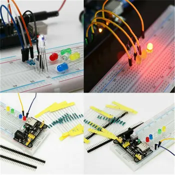 Elektronske Komponente Razvrstan Komplet za Arduino Raspberry Pi STM32 z 830 Tie-točk Breadboard Napajalni Sklop Multicolor