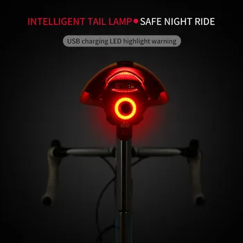 для велосипеда Inteligentni zavore indukcijske luč Smart Kolo Rep Lahka, Ultra Svetla Luč Kolo za ponovno Polnjenje Auto On/Off