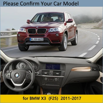 Nadzorna plošča Pokrov Zaščitni Ploščici za BMW X3 F25 2011 2012 2013 2016 2017 Pribor, Armatura Odbor Dežnik Anti-UV Preprogo