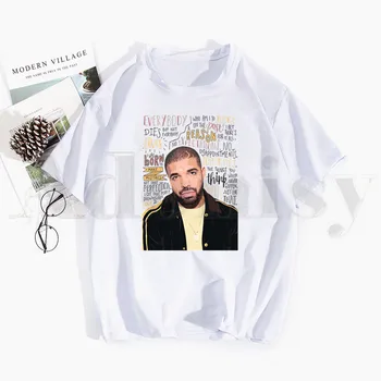 Rapper Hip Hop Drake Najnovejši Modni Človek Tshirt Poletje Modni T-shirt Priložnostne Bela Smešno Risanka Natisni T-shirt Hip Pop Vrhovi Tee