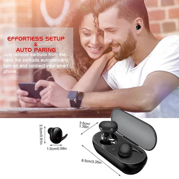 Bluetooth 5.0 Slušalke 4D Hi-fi Stereo Slušalke, Brezžične Slušalke Prstnih Dotik Gaming Slušalke Čepkov Z Mikrofonom