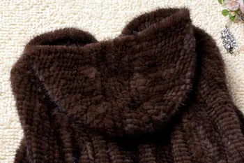 Pravi Krzno Plašč Ženske Zimske Naravnega Krzna Suknjič 2018 Hooded Resnično Pletene Mink Krzno Plašč Vrhnja oblačila Velikosti L za 6XL na Voljo