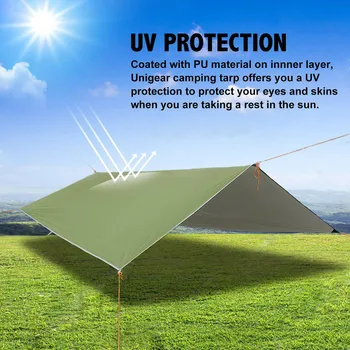 3mx3m viseči mreži, Dež Letenje Šotor Tarp Nepremočljiva Kampiranje Nadstrešek UV Zaščito Sonce Zavetje Lahki Krošnjami Zavetje