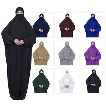 Novo muslimansko obleko bat rokav abaya dubaj hidžab obleko muslimanska oblačila hidžab šal Prikriti islamska oblačila ramadana molitev obleko