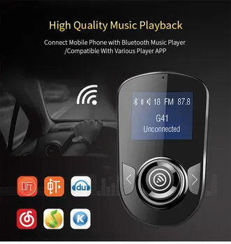 Bluetooth Hands-free FM Modulator Stereo Avto MP3 Player, USB Hitro Polnjenje Avto Vžigalnik Bluetooth 5.0 Padec Ladijskega prometa