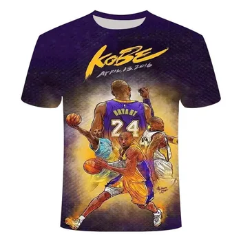 2021 novo 3D tisk T-shirt Kobe spominski šport kratkimi rokavi moški in ženske par T-shirt