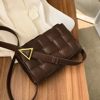 Vezavi Kvadratnih Crossbody vrečko 2020 Pozimi Novih kakovostnih PU Usnja Ženske Oblikovalec Torbico Vintage Ramenski Messenger Bag
