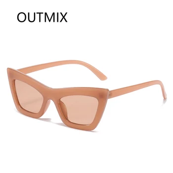OUTMIX Ženski Vintage sončna Očala Ženske Modni Mačka Oči Luksuzni sončna Očala Klasično Nakupovanje Lady Black Oculos De Sol UV400