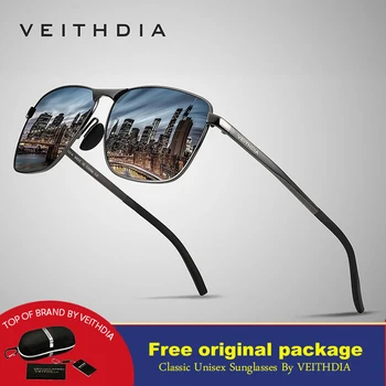 Veithdia 2019 Blagovne Znamke, Modni Oblikovalec Kvadratnih Sončna Očala Mens Polarizirana Premaz Ogledalo Sončna Očala Očala Accessorie Za Moške 2462