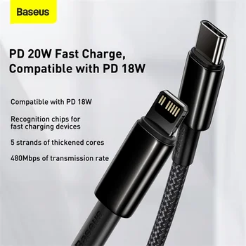 Baseus PD 20W Podatkovni Kabel Za iPhone 11 Max Pro XS SE Tip C Hitro Polnjenje Kabel Za Macbook iPad Mini Zraka 1m/2m Žice Kabel