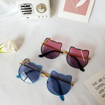 Otroška sončna očala moda 2020 nova dekleta baby osebnost očala z UV zaščito dekleta lok roza sončna očala UV400