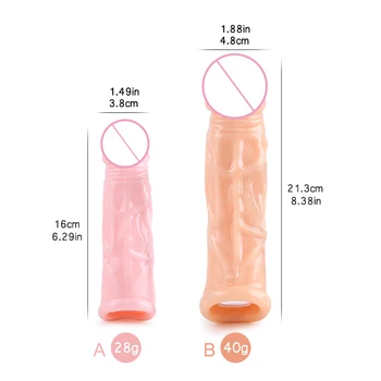Moški Ponovno Kondom, Penis Širitve Kondomi Penis Razširitev Rokavi Adult Sex igrače za človeka Silikonski Petelin Masaža Obroči Kondom