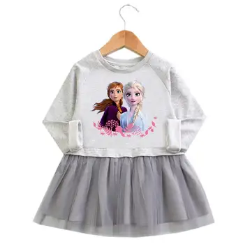 Dekle Obleko Poletje Otroci Oblačila Princesa Zamrznjene Ana Elsa Tiskanja Obleke Cosplay Kostum Stranka Rojstni Dan Otroci Oblačila
