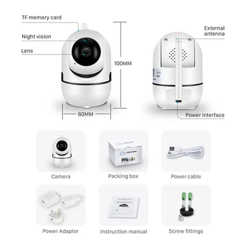 1080P 360-stopinjski Brezžični Baby Monitor WiFi Jok Alarm Varnosti IP Kamera, WiFi Varuška Fotoaparat, Nočna Vizija, Video Nadzor, CCTV
