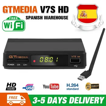 GTMEDIA DVB-S2 V7S HD Satelitski Dekoder 1080P DVB-S2 V7S HD Satelitski TV Sprejemnik Vključujejo USB WIFI Digitalni Video Sprejemnik