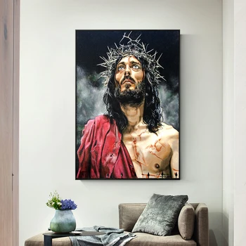 Povzetek Jezus Platna Slike Na Steni Plakatov In Fotografij Portret Jezusa Stenske Slike Za Dnevna Soba Dekoracijo Sten