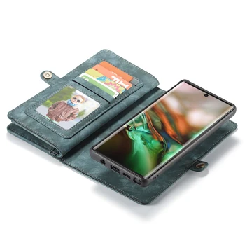 Zadrgo Snemljive Usnjene Denarnice Kritje velja za Samsung Note 10 Full Card z Paščka za Samsung Note 10 Plus S20 A50 A70 Primeru