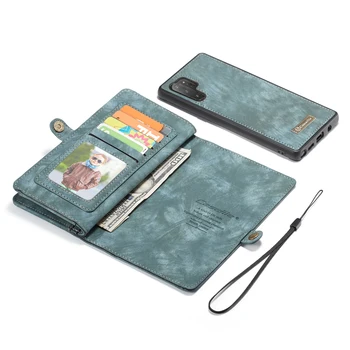 Zadrgo Snemljive Usnjene Denarnice Kritje velja za Samsung Note 10 Full Card z Paščka za Samsung Note 10 Plus S20 A50 A70 Primeru