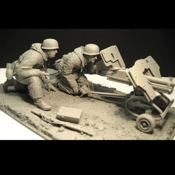 1/16 Fallschirmjagers /W 2.8 cm sPzB41 Pištolo (Vzhodno Fronto 1943) Dve osebi Smolo Slika vojaki GK drugi svetovni VOJNI, Nepremazan Brez barv
