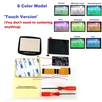 Dotaknite Gumba Controll 8 Barvni Modeli Svetlost V2 Backlit iPS LCD Za Game Boy Advance GBA Konzolo s pre-cut Lupini primeru
