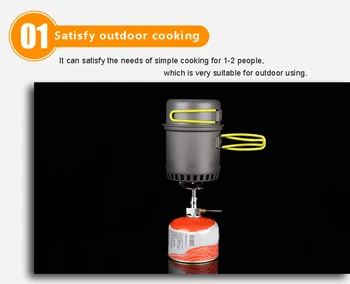 Ultralahkih Camping kuhinjskih pripomočkov za Kuhanje Sistem na Prostem Pribor Skledo Lonec, Ponev, Pribor Jedilni pribor in plinski štedilnik