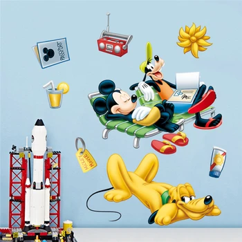 Risanke Disney Mickey Neumen Pluton Počitnice Stenske Nalepke Za Otroke, Soba, Spalnica Doma Dekor vinilne Nalepke PVC Stensko Umetnosti DIY Ozadje