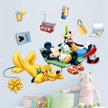 Risanke Disney Mickey Neumen Pluton Počitnice Stenske Nalepke Za Otroke, Soba, Spalnica Doma Dekor vinilne Nalepke PVC Stensko Umetnosti DIY Ozadje