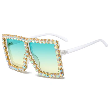 LongKeeper Novo Prevelik Diamond sončna Očala Ženske Moški Luksuzni Nosorogovo Kvadratnih sončna Očala Moda Letnik Odtenki Gafas de sol