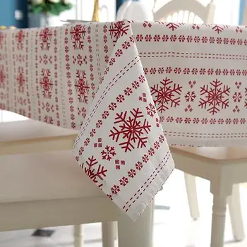 45 Novo Leto Prtom Rdeče Snežinke Božič Vzorec Namizni Prt Poročno Dekoracijo Banket Stroj Tabela Zajema Tekstil
