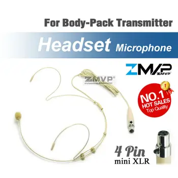 Headworn Slušalke Profesionalni Kondenzatorski Mikrofon Mini 4 Pin XLR TA4F Priključek Mic za Shure Brezžični Telo-Pack Oddajnik
