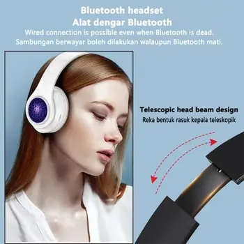 B39 Svetlobna Glavo-vgrajena Brezžična Bluetooth Slušalka 5.0 Slušalke Heavy Bass Stereo Surround Pisane LED Luči Šport na Prostem