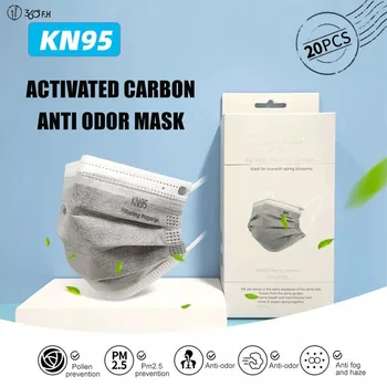 Razpoložljivi civilne respirator sivo oglje masko kn95 masko s pet plasti melt blown zaščitne maske FFP2 20pcs/box