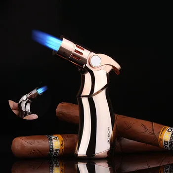Novo Jobon Windproof Cigar Kovinski Spray Pištolo Lažji Močan Trojni Gorilnik Lažji Jet Turbo BBQ Butan Plin Lažji Pripomočke Za Moške