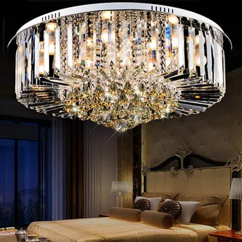 Preprost krog K9 kristalno stropne svetilke LED dnevna soba, restavracija luči razsvetljavo Luksuznih Modnih Lestenec Za dnevno Sobo