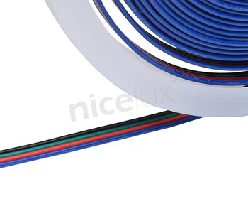 6meter 20 ft 22AWG 4Pin žice kabel podaljšek Električni Kabel PVC Izolirani Nasedli Bakrene Žice za 4pin RGB 3528/5050 LED Trakovi