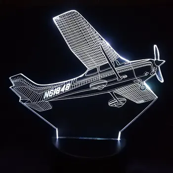 Creative 3D iluzije Vizijo Letalo Night Light Touch USB Zrakoplova namizne Svetilke Usb Baby Spanja Razsvetljavo Doma Deocor Fant Darilo