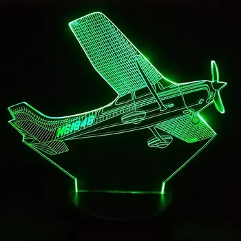 Creative 3D iluzije Vizijo Letalo Night Light Touch USB Zrakoplova namizne Svetilke Usb Baby Spanja Razsvetljavo Doma Deocor Fant Darilo