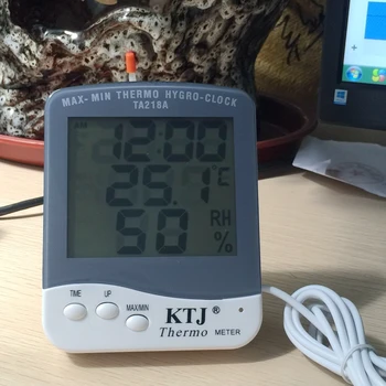 LCD Gospodinjski Temperatura Vlažnost Meter V/na Prostem MAX-MIN Termometer, Higrometer Budilka 1,5 M Kabla Tipala S Paket