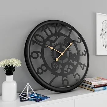 Orodje kovanega železa ura industrijske veter stenske ure dnevno sobo osebnost ustvarjalni dom izklop mehanske dekorativne stenske ure