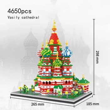 Nove Opeke Svetu Arhitekture Vasile Predpostavki, Katedrala, Cerkev 3D Modle Mini Majhnih Blokov Diamond Stavbe Igrače za Otroke