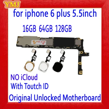 Za iphone 6 plus Matično ploščo z Dotik ID, Original odklenjena za iphone 6plus Mainboard z Brezplačno iCloud,16GB 64GB 128GB