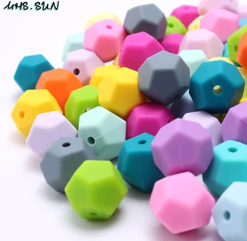MHS.SONCE Hrana razred pisane silikonske kroglice 15 mm svoboden pentagon silikonske kroglice žvečljive za DIY zdravstvene nege dojenčka baby nakit