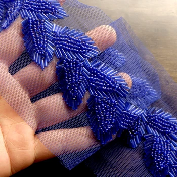 Težko delo beaded poročno obleko pribor očesa ročno zašiti cev kroglice listov gun barva čipke DIY izrez materiala