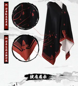 Novi Anime Velemojster Demonski Gojenje Lan Wangji Wei Wuxian BL Cosplay Kostume Plašč Plašč Cape Obleko Mo Dao Zhi Shi